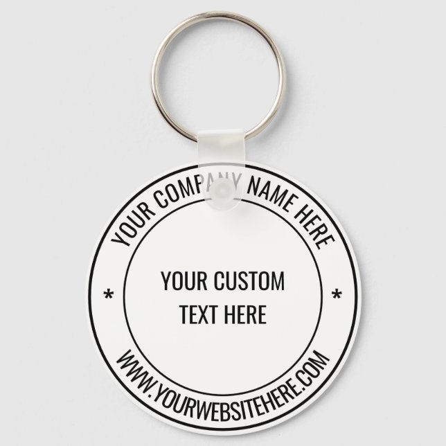 Custom Text and Colour Promotional Company Keychai Key Ring (Front)