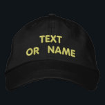 Custom Text and Colours Embroidered Baseball Cap<br><div class="desc">Easy Personalised MIGNED Design Hat - Add Your Text / Name / Logo / Photo / more - with Customisation tool - Choose Your Colour / Size / Font - Make your unique promotional / personal gifts :) Good Luck - Be Happy :)</div>