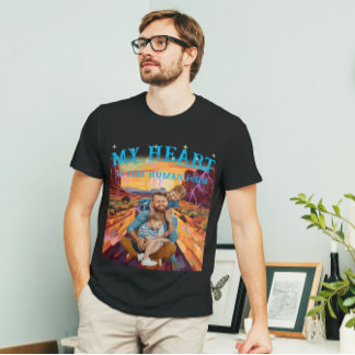 Custom Text And Face Portrait Photo Vintage Style T-Shirt