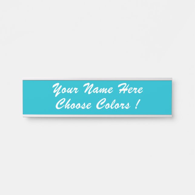 Custom Text and Font Name Door Sign - Your Colours (Front)
