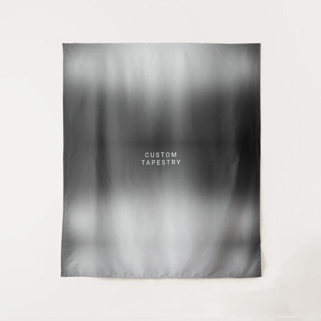 Custom text and image simple silver grey wedding tapestry (Front)