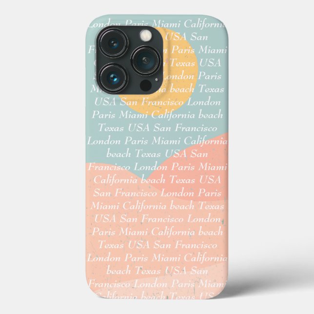 Custom text and image summer colours blue pink cut Case-Mate iPhone case (Back)