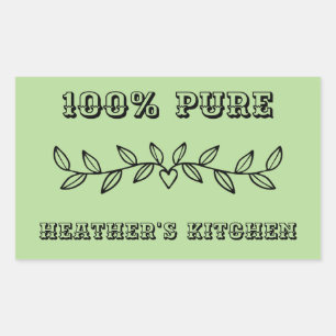 Custom text and name template personalised rectangular sticker