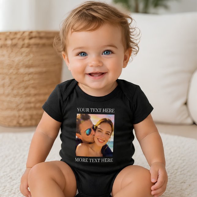 Custom Text and Photo Baby Bodysuit (Creator Uploaded)