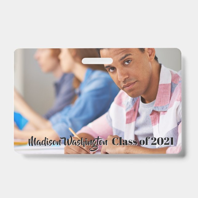 Custom text and photo badge ID badge (Front)