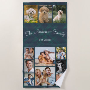 Custom Text and Photo Collage  Beach Towel