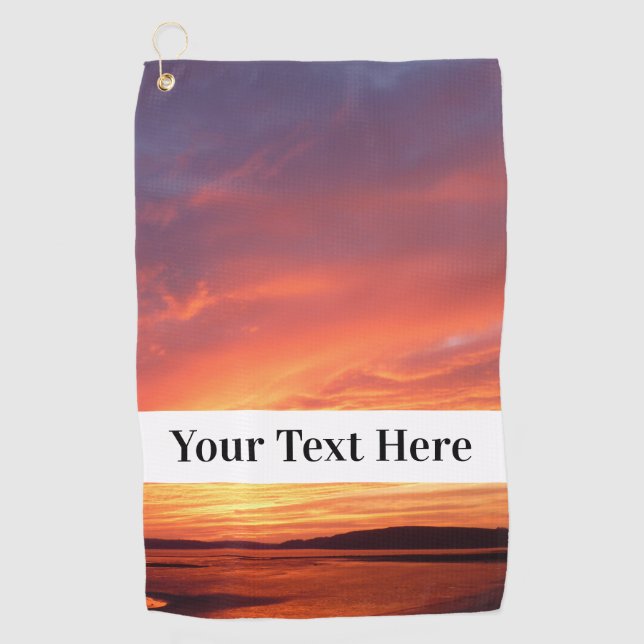 Custom Text And Photo Personalised Golf Towel (Front)