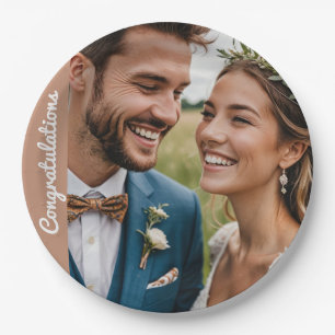 custom text and photo personalised party paper plate