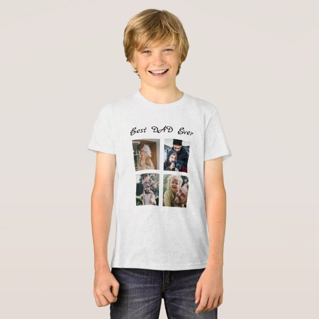 Custom text and picture x4 Tri-Blend shirt (Front Full)