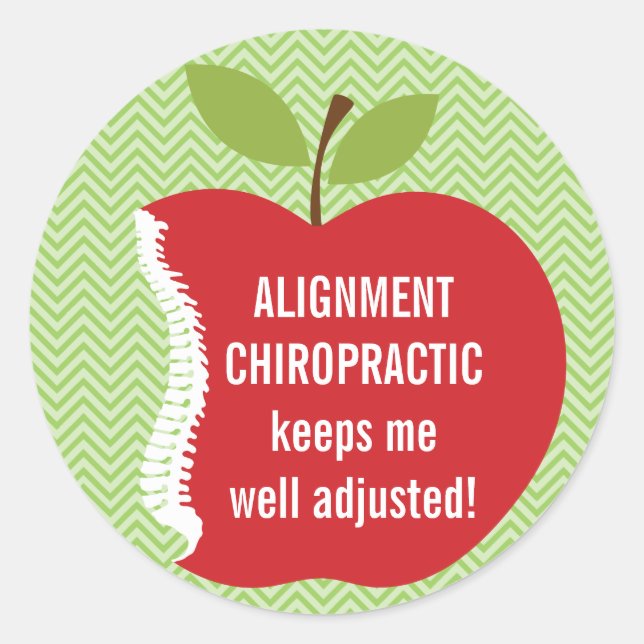 Custom Text (Apple) Chiropractic Stickers (Front)