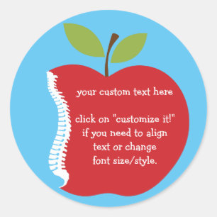 Custom Text (Apple) Chiropractic Stickers