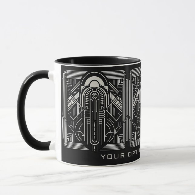 Custom Text Art Deco Mug (Left)