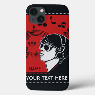 Custom Text Art Deco Music cases