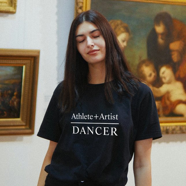 Custom Text Athlete & Artist Dancer Simple Black T-Shirt (Custom Text Athlete & Artist Dancer Simple Black T-Shirt)