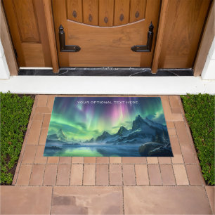 Custom Text Aurora Borealis Doormat