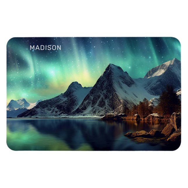Custom Text Aurora Borealis Magnet (Horizontal)