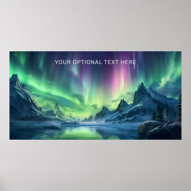 Custom Text Aurora Borealis Poster (Front)