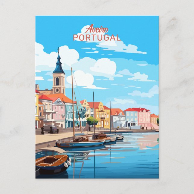 Custom Text Aveiro Portugal Postcard (Front)