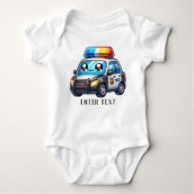 Custom Text Baby Boy Police Car