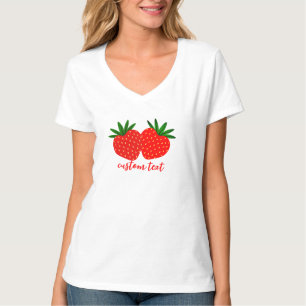 Custom Text Baby Tee, Womens Strawberry Graphic T-Shirt