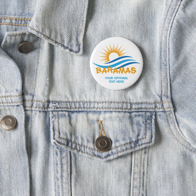 Custom Text Bahamas 6 Cm Round Badge (In Situ)