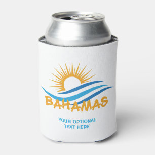 Custom Text Bahamas Can Cooler