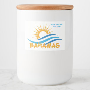 Custom Text Bahamas Food Label