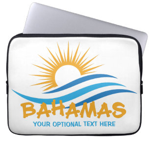 Custom Text Bahamas Laptop Sleeve