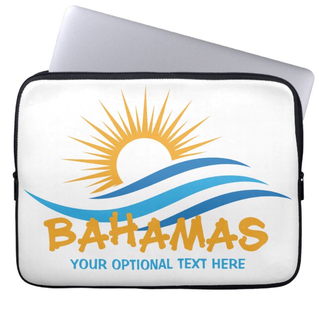 Custom Text Bahamas Laptop Sleeve (Front)