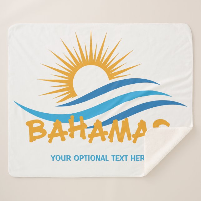 Custom Text Bahamas Sherpa Blanket (Front (Horizontal))