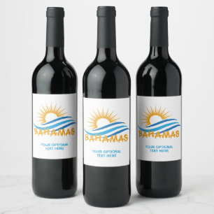 Custom Text Bahamas Wine Label