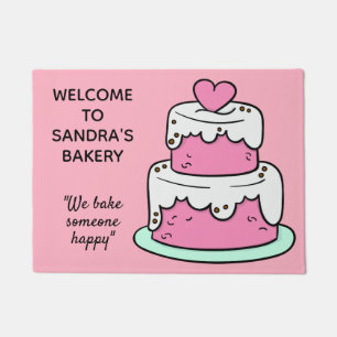 Custom text BAKERY door mat
