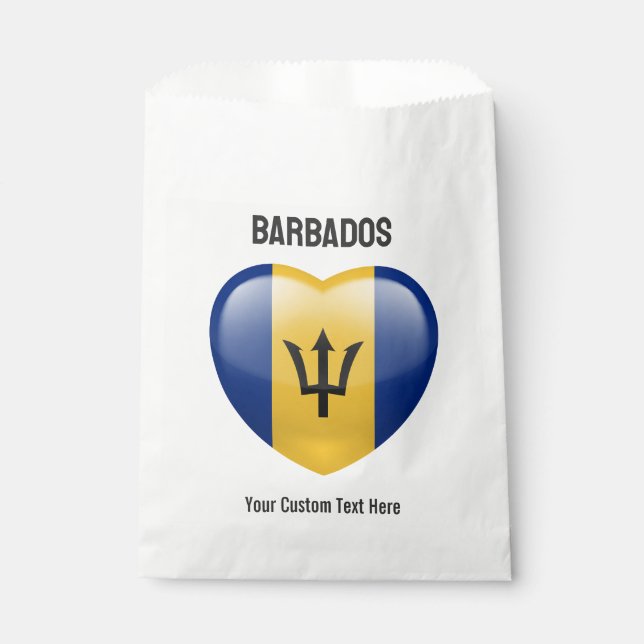 Custom Text Barbados Love Favour Bags (Front)