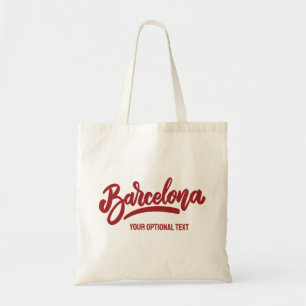 Custom Text Barcelona Tote Bag