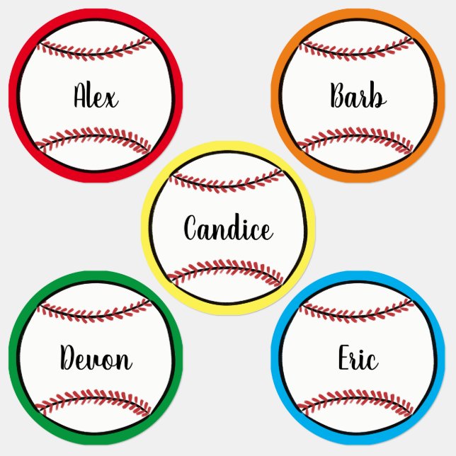 Custom Text Baseball Illustration Modern Script (Group)