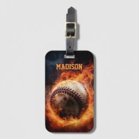 Custom Text Baseball on Fire