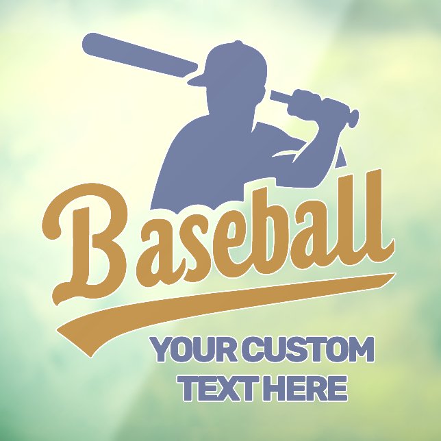 Custom Text Baseball Player Window Cling (Sheet 3)