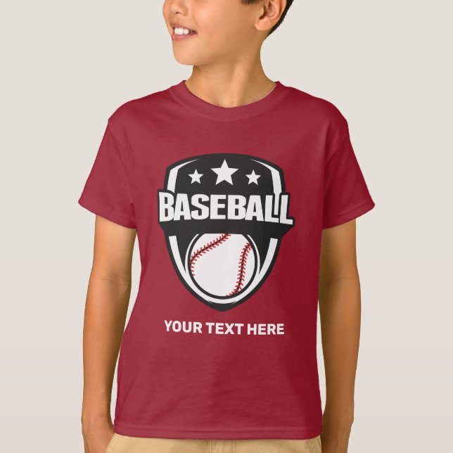 Custom Text Baseball T-Shirt (Front)