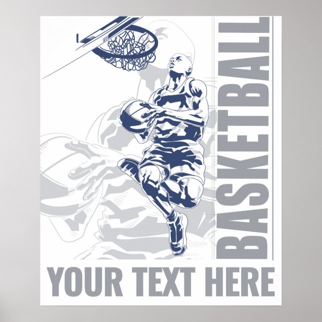 Custom Text Basketball Player Poster (Front)