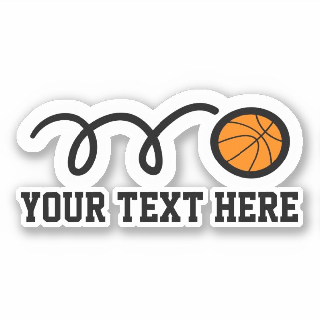 Custom text basketball team vinyl stickers (Front)