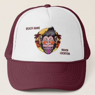 Custom text Beach Monkey hats