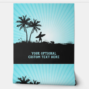 Custom Text Beach Surfer Wallpaper
