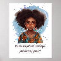 Custom Text Beautiful African American Girl