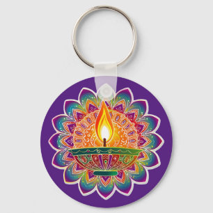 Custom text Beautiful Diwali Key Ring
