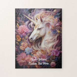 Custom Text Beautiful Unicorn Jigsaw Puzzle