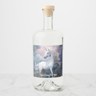 Custom Text Beautiful Unicorn Liquor Bottle Label