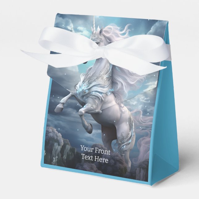 Custom Text Beautiful Unicorns Favour Box (Front Side)