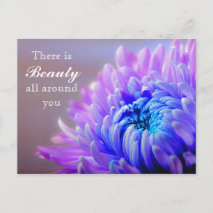 Custom Text Beauty All Around Purple Flower Mum Postcard