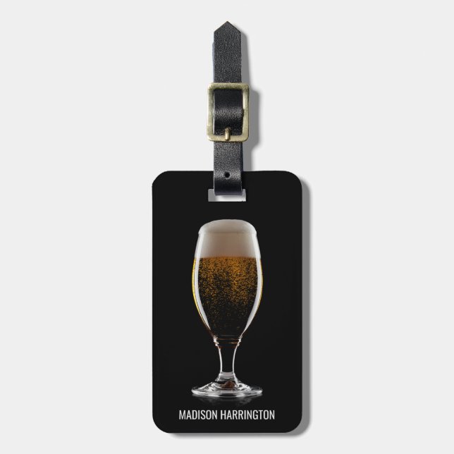Custom Text BEER Luggage Tag (Front Vertical)