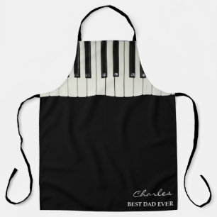 Custom Text Best Dad Ever Add Name Piano Keyboard Apron